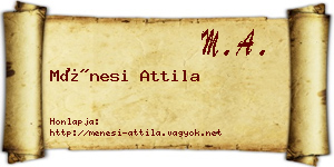 Ménesi Attila névjegykártya